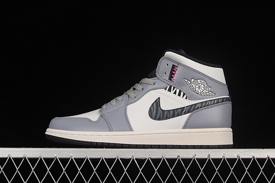Jordan [554724-170]-[AIR JORDAN 1 MID GREY/WHITE/BLACK]-[WOMAN:36-39]-[MAN:40-46], photo 1