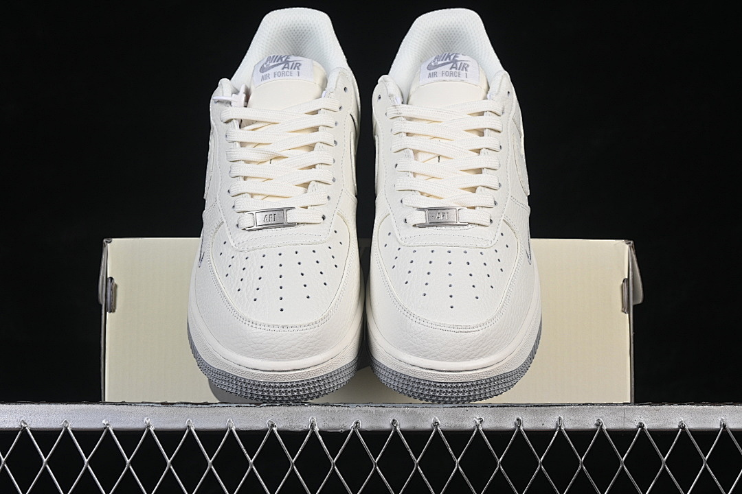 Nike [NH0601-543]-[AIR FORCE 1 07 LOW CASUAL SNEAKERS WHITE/GREY/WHITE]-[WOMAN:36-39]-[MAN:40-45] - Image 13