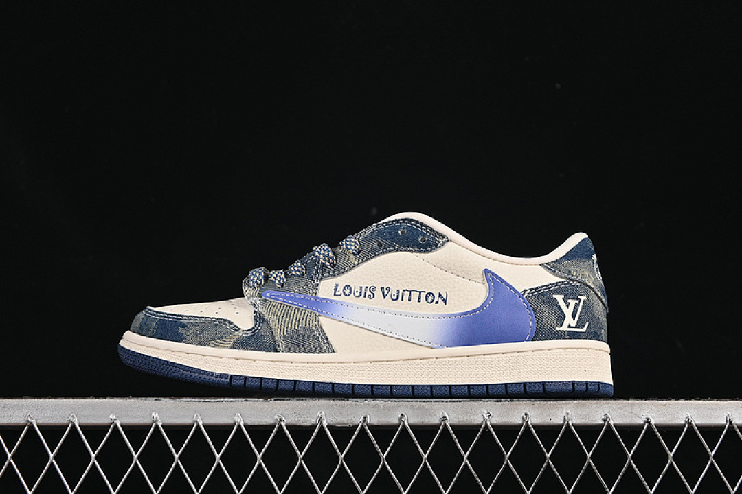 Jordan [XQ1979-002]-[TRAVIS SCOTT X FRAGMENT DESIGN AIR JORDAN 1 LOW OG SP WHITE/BLUE/GREY]-[36-45], photo 1