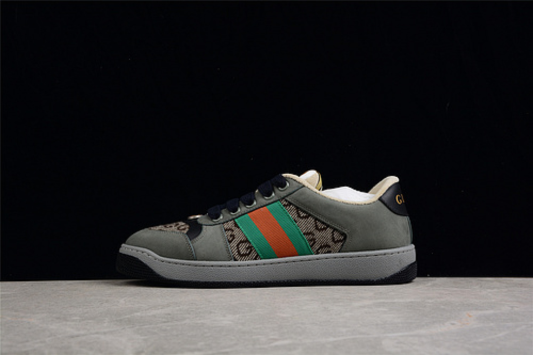 Gucci Gucci [ DISTRESSED SCREENER SNEAKERS DARK GREY/GREEN/RED]-[WOMAN:35-39]-[MAN:40-44], photo 1