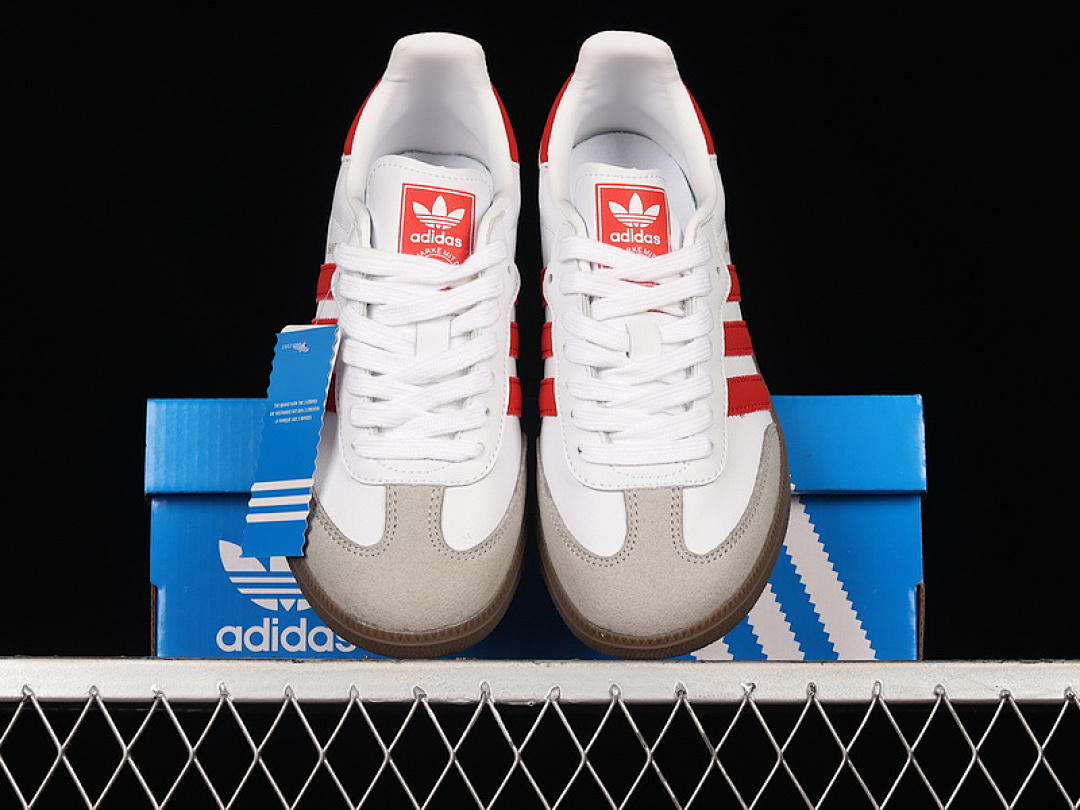 Adidas [B44628]-[SAMBA VEGAN OG FOOTWEAR WHITE/SCARLET/GUM]-[WOMAN:36-39]-[MAN:40-45] - Image 12