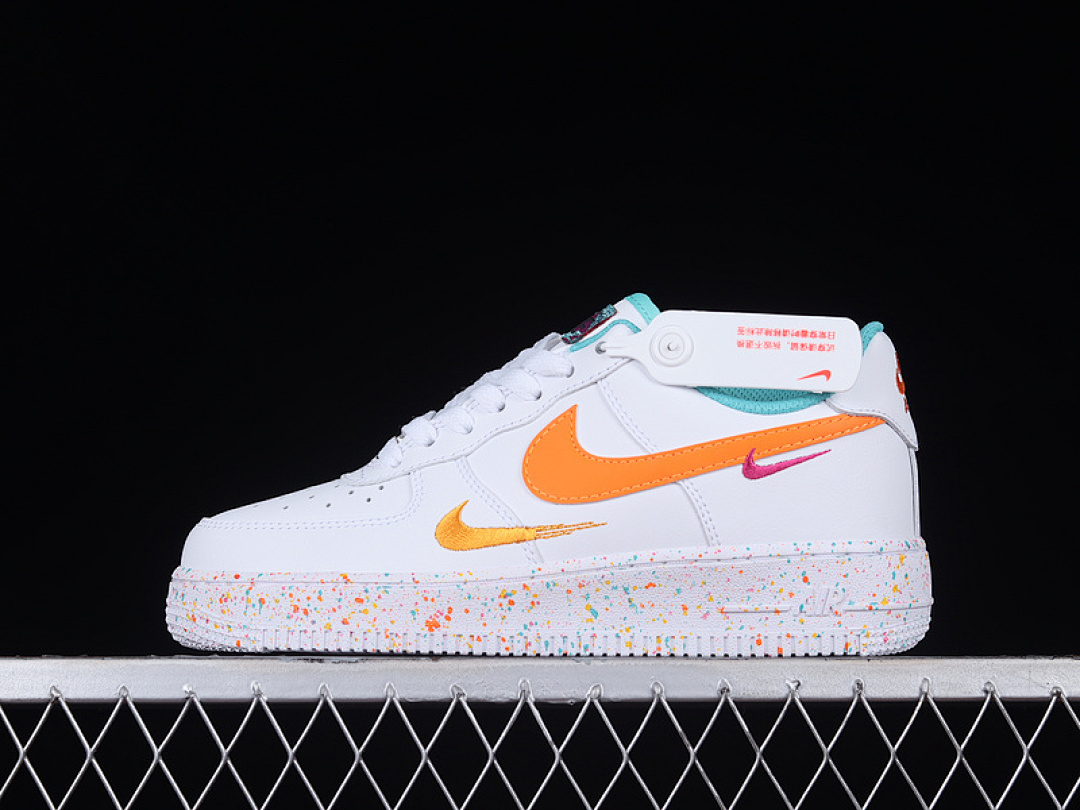 Nike [FD4626-181]-[AIR FORCE 1 LOW LV8 GS LEAP HIGH WHITE/WASHED TEAL/SAFETY ORANGE]-[UNISEX:36-45], photo 1