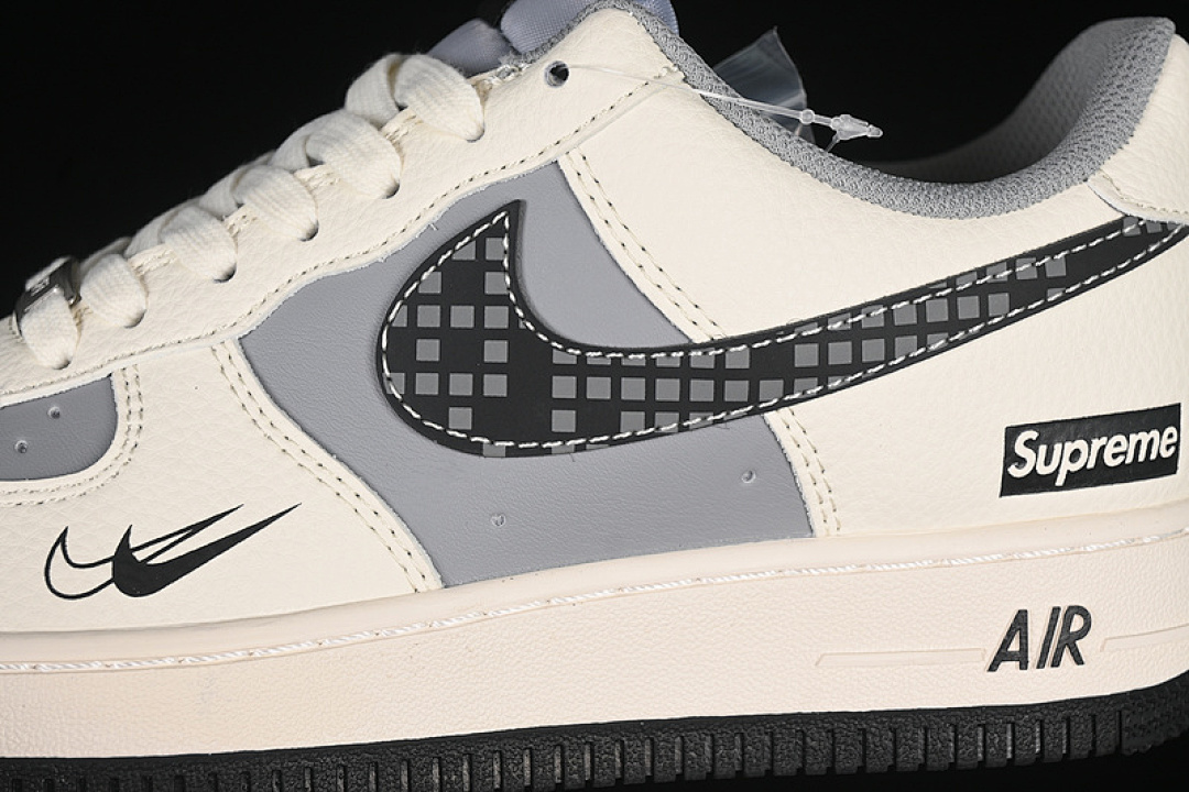 Nike [DXS1958-568]-[AIR FORCE 1 07 LOW SUPREME WHITE/GREY/BLACK]-[WOMAN:36-39]-[MAN:40-45] - Image 8