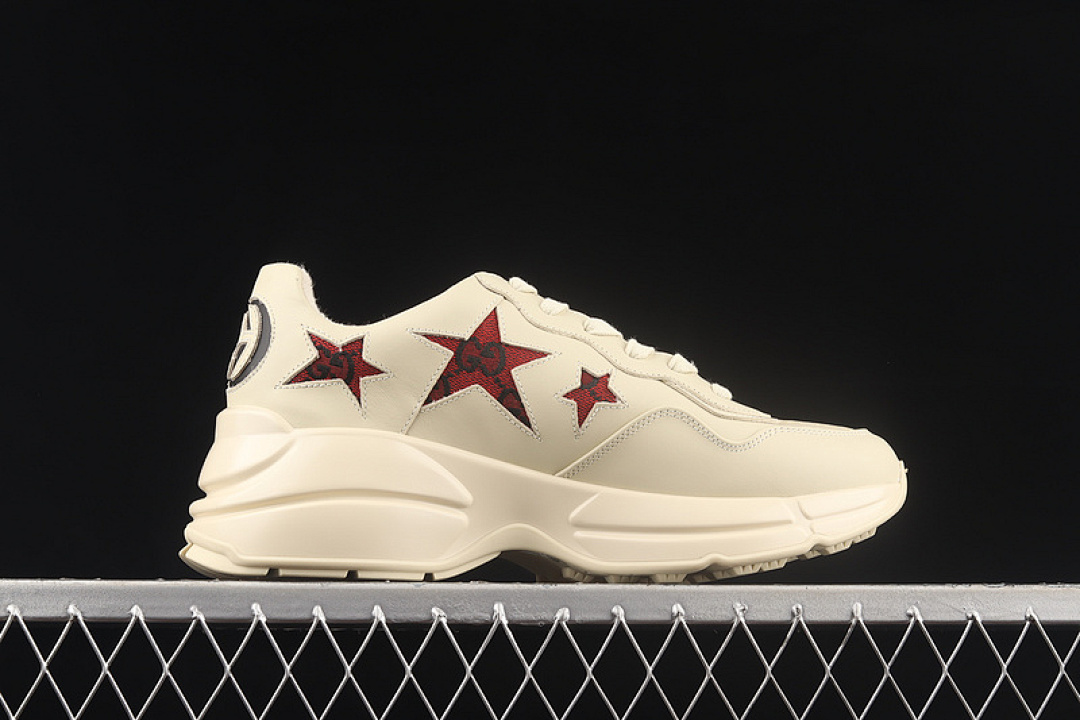On Running [2SHC09560]-[GU*CCI RHYTON VINTAGE TRAINER SNEAKER BEIGE/BEIGE/RED-BLACK]-[UNSIEX:35-44] - Image 17