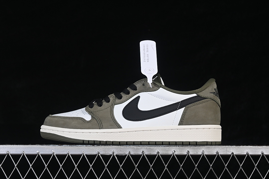Jordan [HQ6998-200]-[AIR JORDAN 1 LOW AJ1 ARMY GREEN/WHITE/BLACK]-[WOMAN:36-39]-[MAN:40-47.5], photo 1