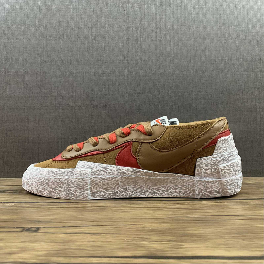 Sacai [DD1877-200]-[SACAI X BLAZER LOW LIGHT BRITISH TAN/WHITE/UNIVERSITY RED]-[UNSIEX:36-45], photo 1
