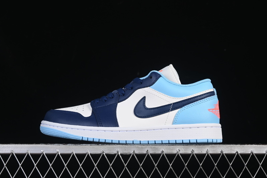 Jordan AIR Jordan 1 LOW AJ1 CASUAL SNEAKERS NAVY BLUE/WHITE/SKY BLUE · 553558-149, photo 1