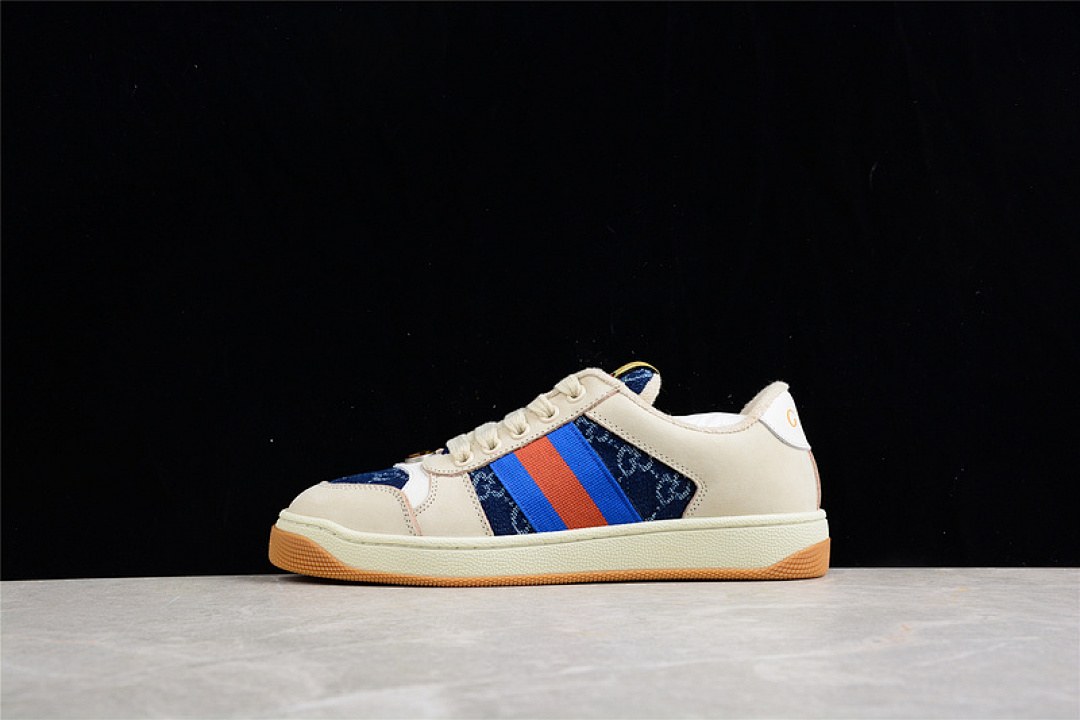 Gucci [GU*CCI DISTRESSED SCREENER SNEAKER BEIGE/NAVY BLUE/RED]-[WOMAN:35-39]-[MAN:40-45] - Image 15