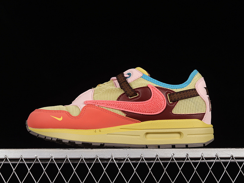 Nike TRAVIS SCOOT X AIR MAX 1 OVERHEAD KICK PINK YELLOW/MULTI-COLOR · DO9392-300, photo 1