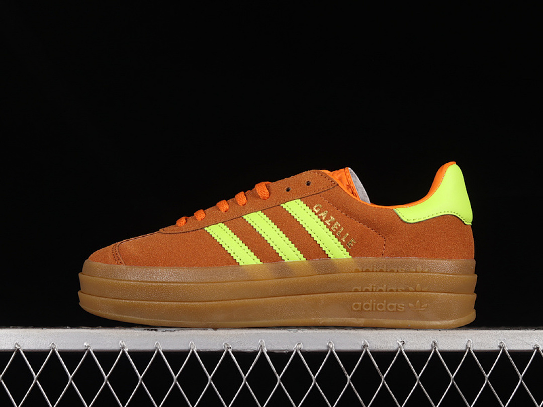 Unbranded [HQ6891]-[GAZELLE BOLD SHOES BROWN/FLUORESCENT GREEN/GOLD]-[WOMAN:36-40], photo 1