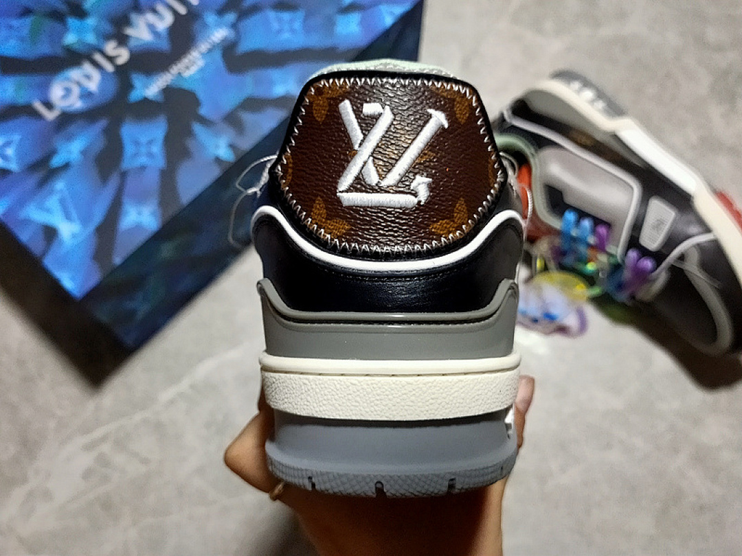 Louis Vuitton [L*V 2021 TRAINER SNEAKERS GREY/BLACK/MULTI-COLOR]-[MAN:38-45] - Image 4