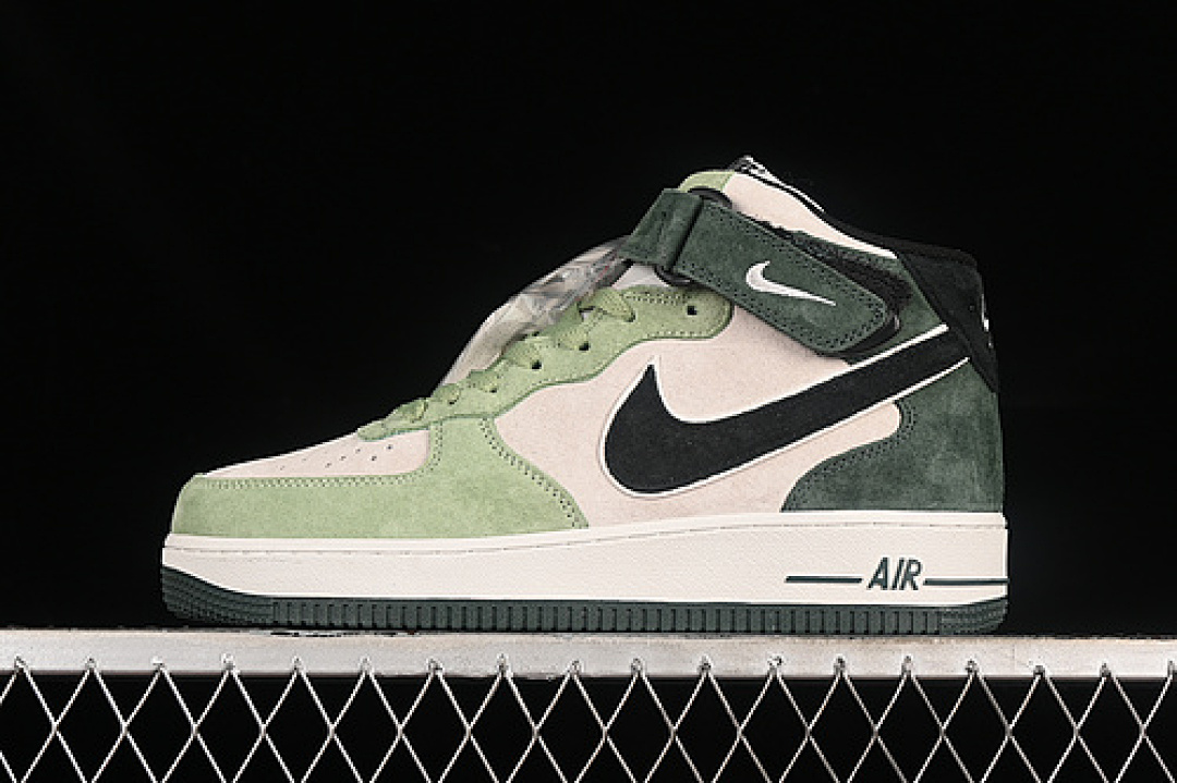 Nike [CG9908-103]-[AIR FORCE 1 07 MID BLACK/GREEN/GREY]-[WOMAN:36-39]-[MAN:40-45], photo 1