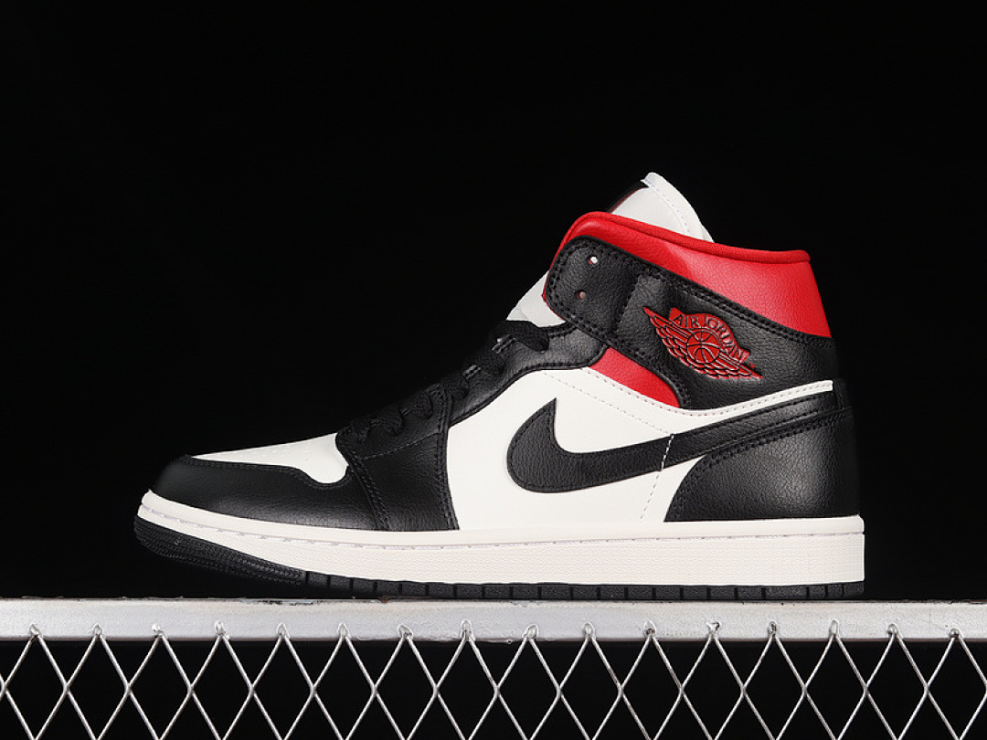 Jordan [BQ6472-061]-[AIR JORDAN 1 MID BLACK/GYM RED/SAIL]-[WOMAN:35.5-39]-[MAN:40-46], photo 1