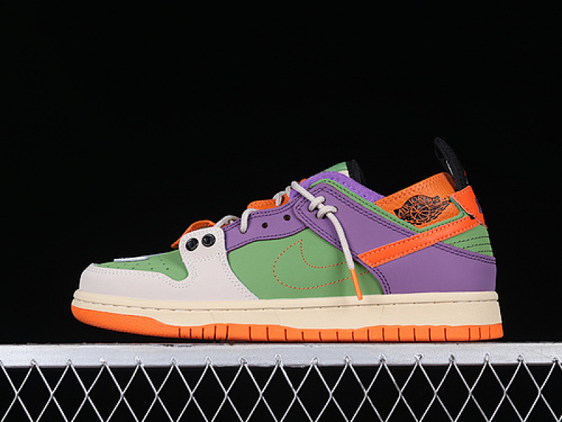 Purple Nike DUNK LOW SB WHITE/GREY/GREEN/PURPLE/ORANGE · BQ6817-038, photo 1