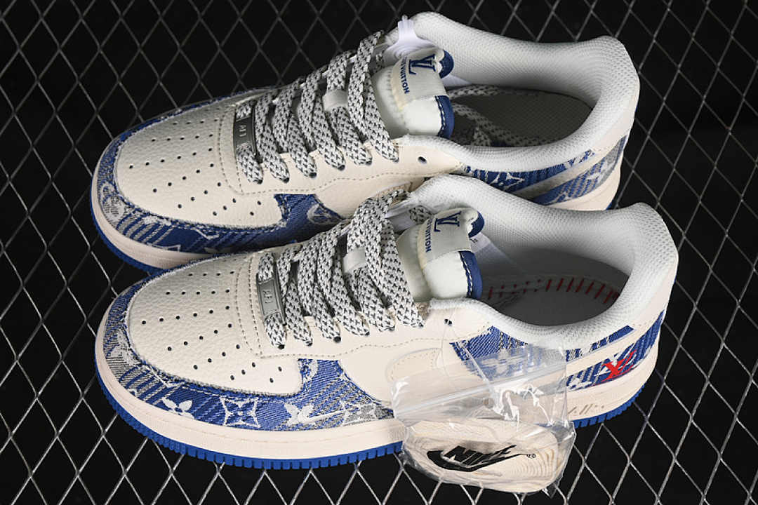 Nike [XS1958-586]-[AIR FORCE 1 07 LOW WHITE/GREY/BLUE]-[WOMAN:36-39]-[MAN:40-45] - Image 11