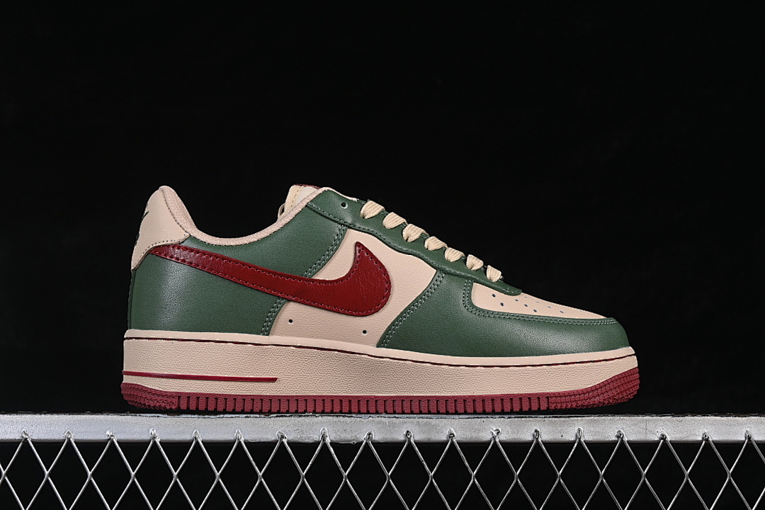 Nike [NH0601-518]-[AIR FORCE 1 07 LOW CASUAL SNEAKERS BROWN/GREEN/RED]-[WOMAN:36-39]-[MAN:40-45] - Image 16