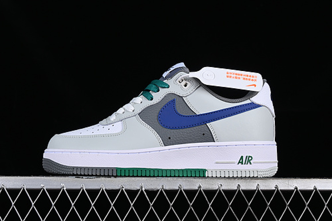 Nike [FB9035-001]-[AIR FORCE 1 07 LOW GREY/BLUE/WHITE/GREEN]-[WOMAN:36-39]-[MAN:40-45], photo 1