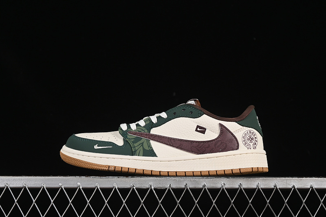 Jordan [XS2024-044]-[TRAVIS SCOTT X FRAGMENT DESIGN AIR JORDAN 1 LOW OG SP WHITE/GREEN/BROWN][36-45], photo 1
