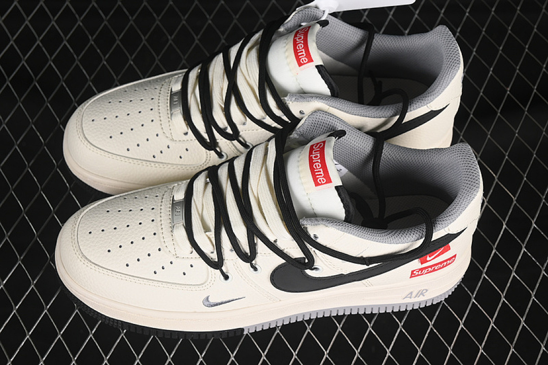 Nike [DM6868-069]-[AIR FORCE 1 07 LOW SUPREME WHITE/GREY/BLACK]-[WOMAN:36-39]-[MAN:40-45] - Image 11