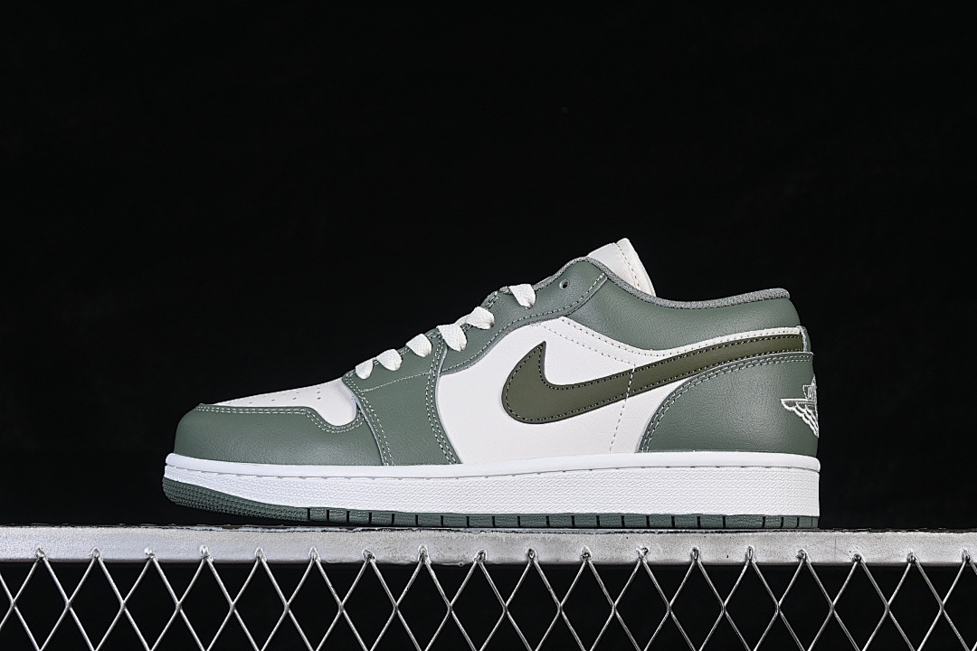 Jordan [553558-300]-[AIR JORDAN 1 LOW LOW-TOP CASUAL SNEAKERS BEIGE/GREEN]-[WOMAN:36-39]-[MAN:40-46], photo 1