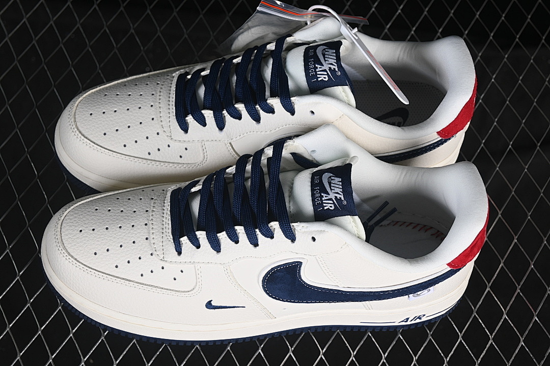 Nike [DD1982-326]-[AIR FORCE 1'07 LOW WHITE/NAVY BLUE/RED]-[WOMAN:36-39]-[MAN:40-45] - Image 11