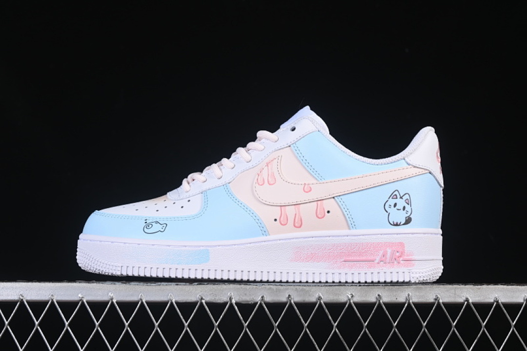 Nike [ZH0316-107]-[AIR FORCE 1 07 LOW WHITE/BLUE/PINK/BEIGE]-[WOMAN:36-39]-[MAN:40-45] - Image 2