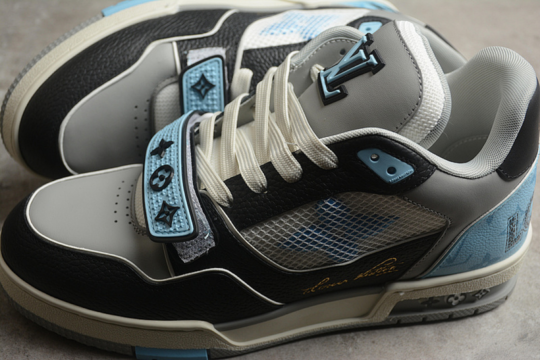 Louis Vuitton [2022TRAINER L*V LOUIS VUITTON TRAINER BLACK/GREY/BLUE]-[WOMAN:35-39]-[MAN:40-45] - Image 9