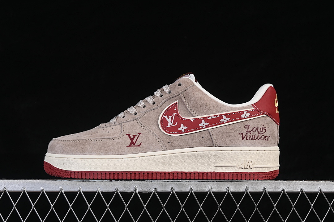 Nike Nike AIR FORCE 1 07 LOW CASUAL SNEAKERS WINE RED/GREY/BEIGE · KL1688-002, photo 1