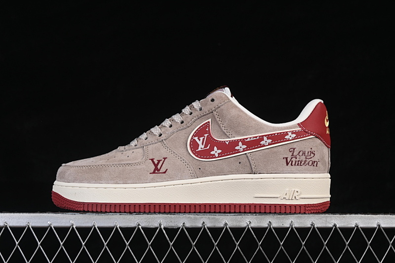 Nike Nike AIR FORCE 1 07 LOW CASUAL SNEAKERS WINE RED/GREY/BEIGE · KL1688-002, photo 1