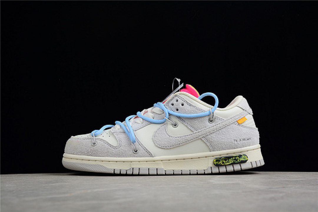Off-White Nike OW X SB DUNK LOW LOT 38 OF 50 SAIL/NEUTRAL GREY/PSYCHIC BLUE · DJ0950-113, photo 1