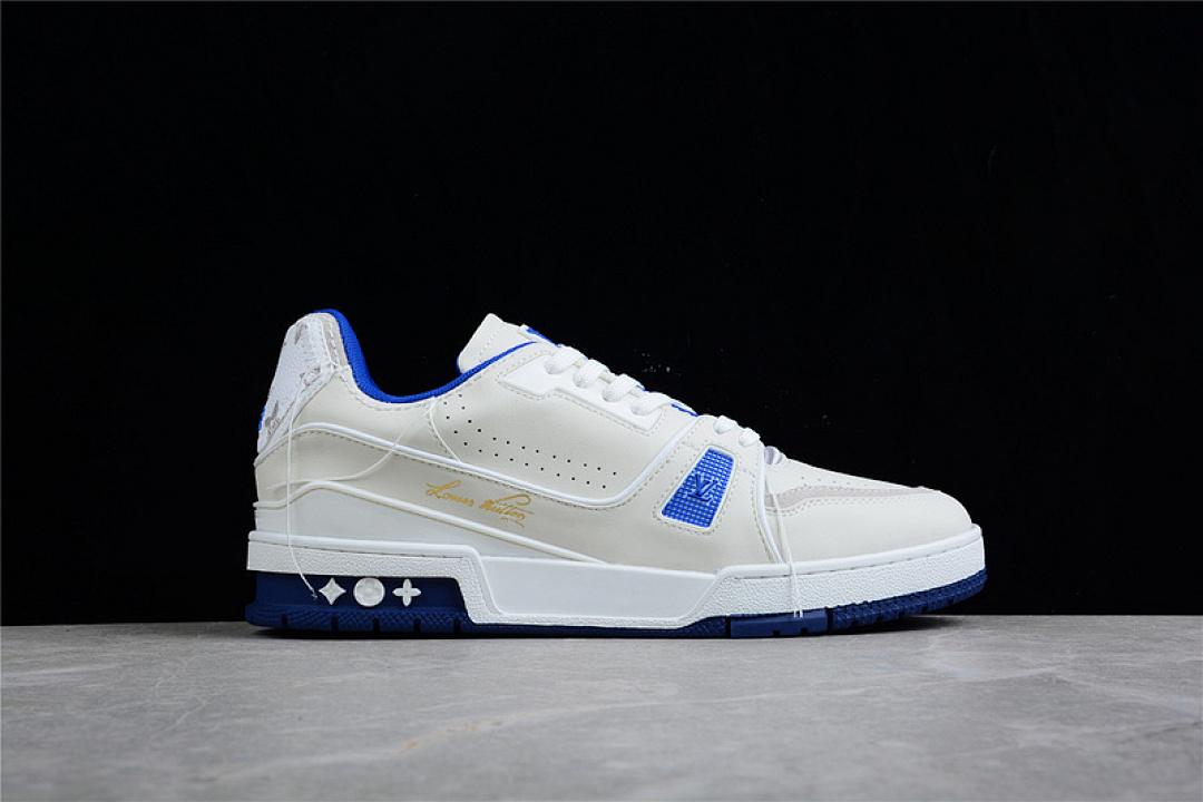 Louis Vuitton [L*V 21SS TRAINER SNEAKERS WHITE/WHITE/BLUE]-[MAN:38-45] - Image 17