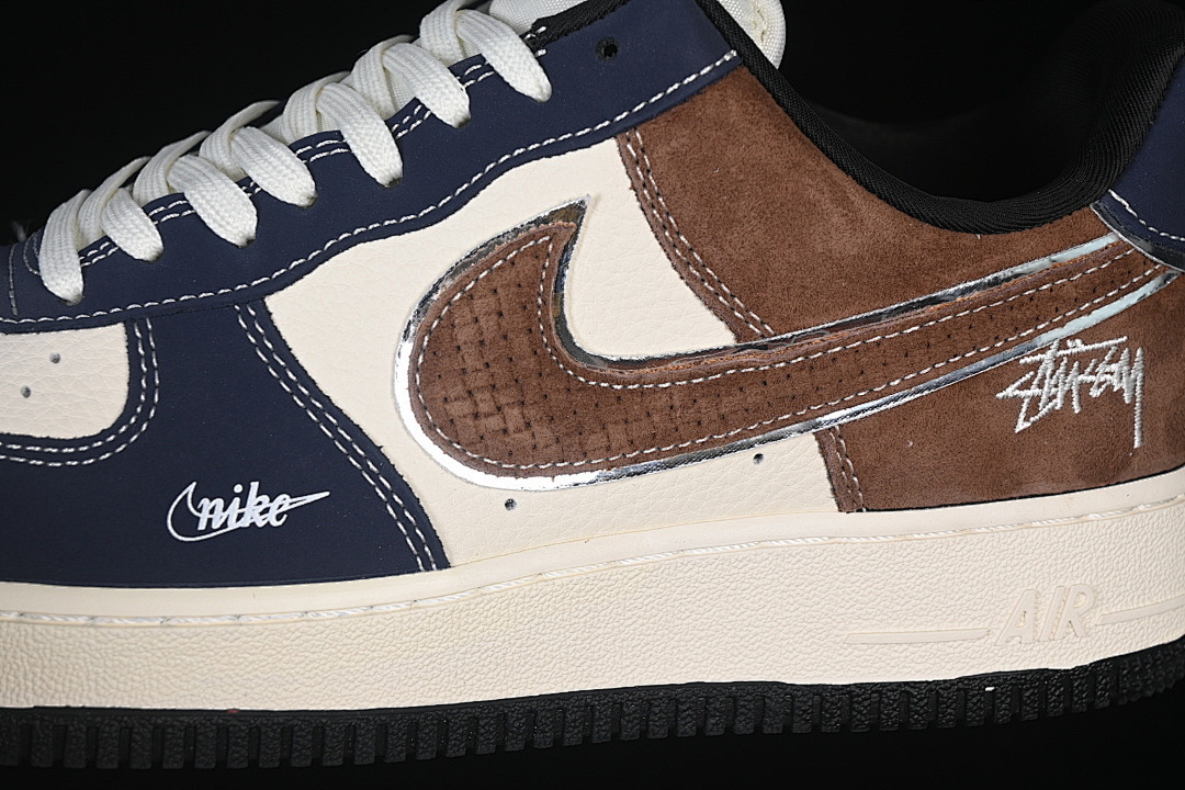 Nike [DF0188-105]-[AIR FORCE 1 07 LOW WHITE/NAVY BLUE/BROWN]-[WOMAN:36-39]-[MAN:40-45] - Image 8
