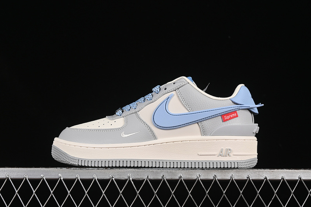 Nike [XS3464-577]-[AIR FORCE 1 07 LOW SUPREME WHITE/BLUE/GREY]-[WOMAN:36-39]-[MAN:40-45] - Image 2