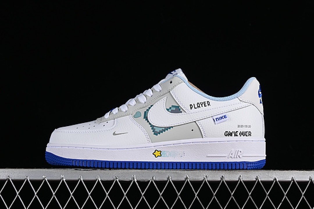 Nike [FB1844-222]-[AIR FORCE 1 07 LOW MARIO WHITE/GREY/BLUE]-[WOMAN:36-39]-[MAN:40-45], photo 1