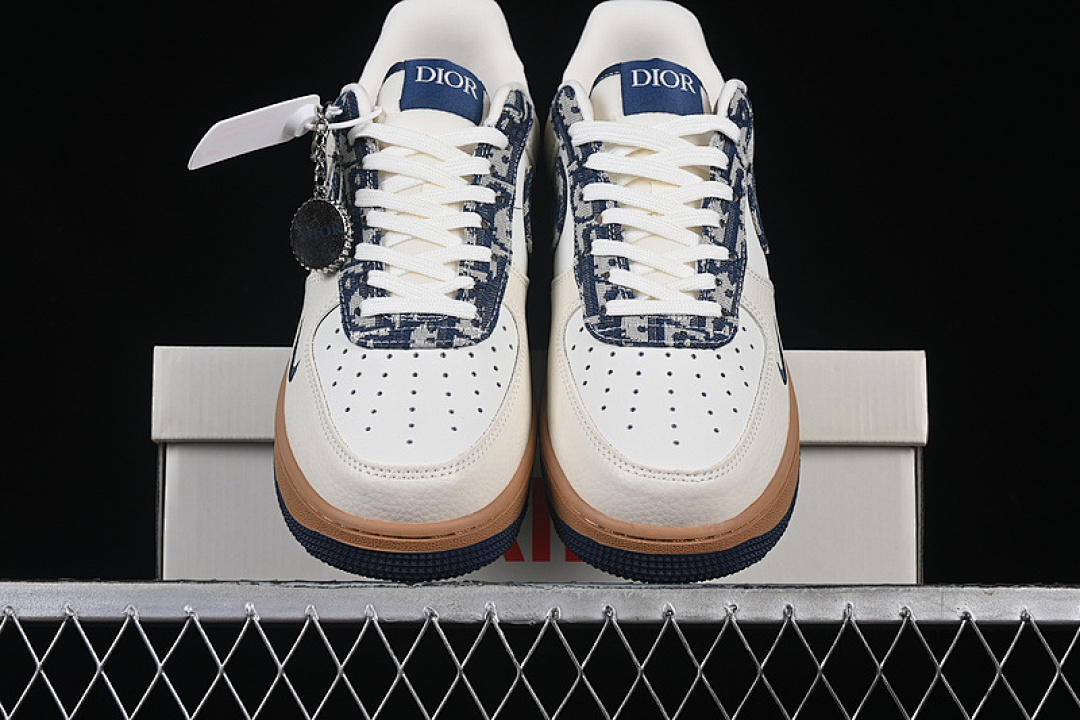Nike [KK1988-052]-[AIR FORCE 1 07 LOW WHITE/GREY/BLUE/BROWN]-[WOMAN:36-39]-[MAN:40-45] - Image 13