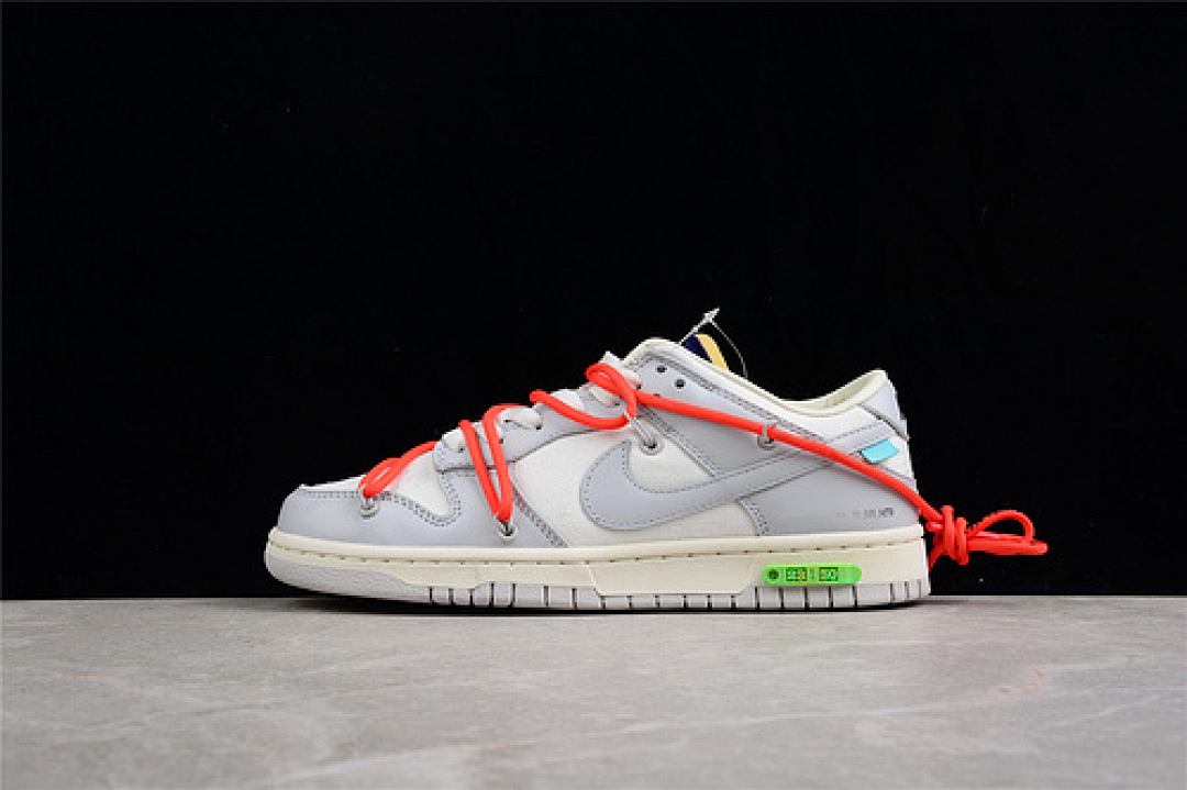Off-White [DM1602-126]-[OW X SB DUNK LOW LOT 23 OF 50 SAIL/NEUTRAL GREY/HABANERO RED]-[UNISEX:36-47.5], photo 1
