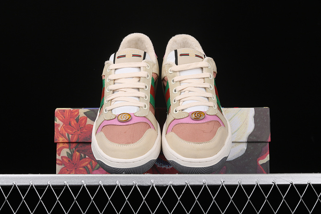 Gucci [GU*CCI ACE EMBROIDERED LOW-TOP SNEAKER BEIGE/WHITE/GREEN-PINK]-[WOMAN:35-40] - Image 4