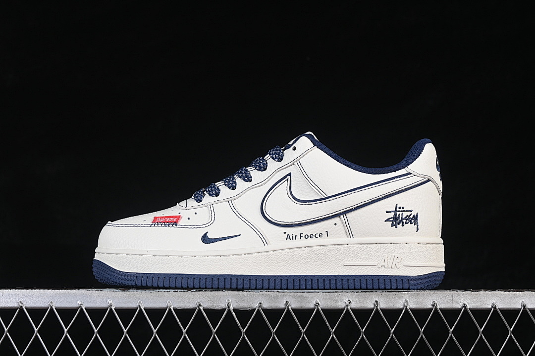 Nike [MM3399-806]-[AIR FORCE 1 07 LOW CASUAL SNEAKERS WHITE/BLUE/WINE RED]-[WOMAN:36-39]-[MAN:40-45] - Image 2