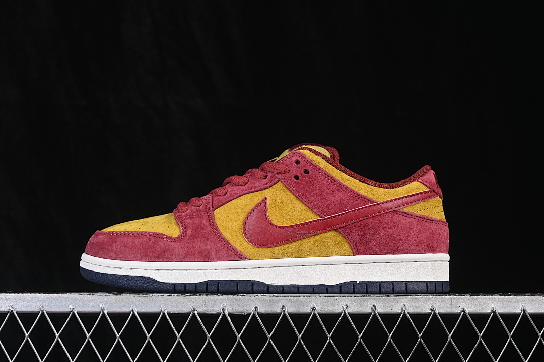 Nike SB DUNK LOW LOW-TOP CASUAL SNEAKERS BROWN/RED · HQ1625-600, photo 1