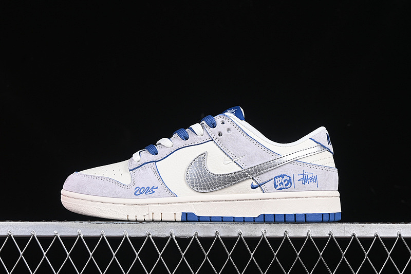 Nike SB DUNK LOW WHITE/BLUE/GREY/SILVER · DM6868-010, photo 1