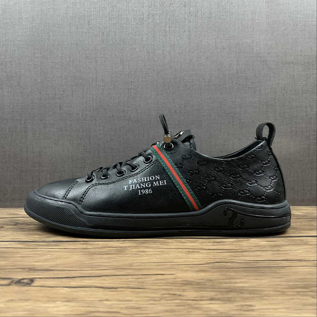 Gucci Gucci [ ACE EMBROIDERED LOW-TOP SNEAKER BLACK/BLACK/GREEN]-[MAN:38-44], photo 1