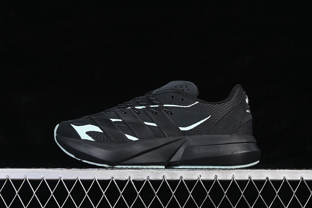 LIGHTBLAZE BREATHABLE RUNNING SHOES BLACK/GREEN/BLACK · JR1058, photo 1