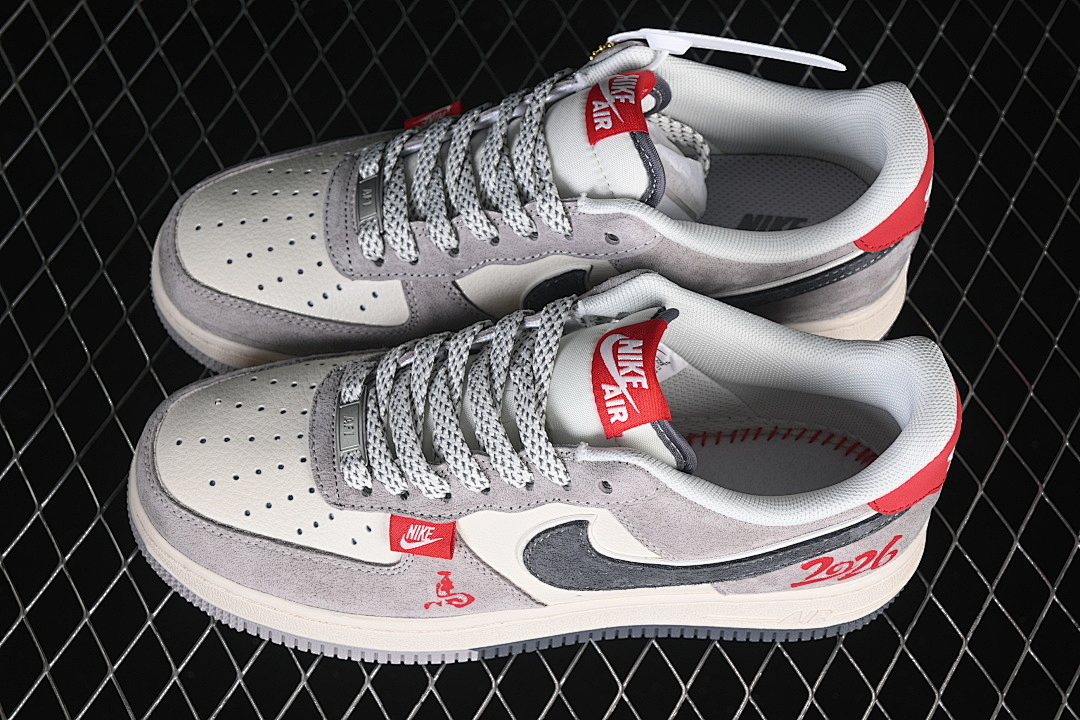 Nike [HT5088-628]-[AIR FORCE 1 07 LOW CASUAL SNEAKERS RED/WHITE/DARK GRAY]-[WOMAN:36-39]-[MAN:40-45] - Image 10