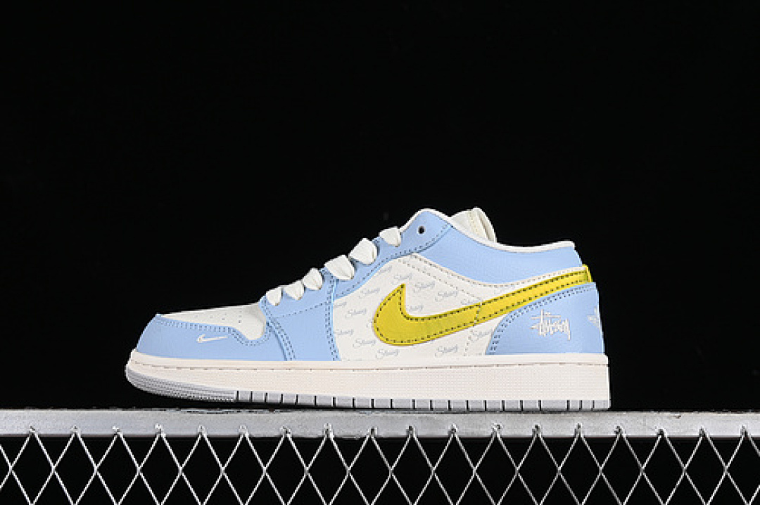 Jordan [WG8850-007]-[AIR JORDAN 1 LOW WHOTE/YELLOW/BLUE]-[WOMAN:36-39]-[MAN:40-45], photo 1