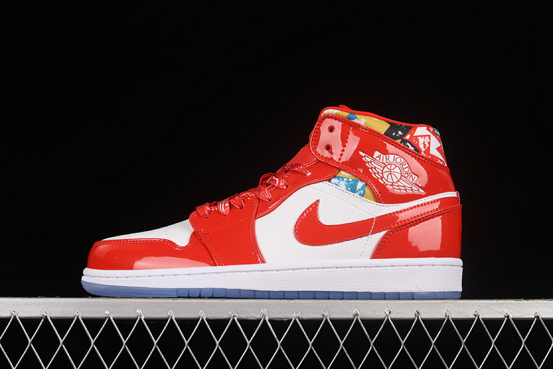 Jordan AIR Jordan 1 MID SE BARCELONA SWEATER CHILE RED/WHITE/POLLEN · DC7294-600, photo 1
