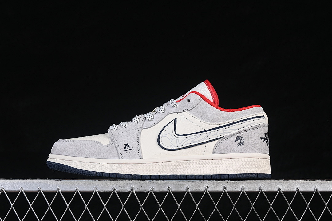 Jordan [JY6988-136]-[AIR JORDAN 1 LOW RETRO SHOES WHITE/GREY/RED]-[WOMAN:36-39]-[MAN:40-45], photo 1