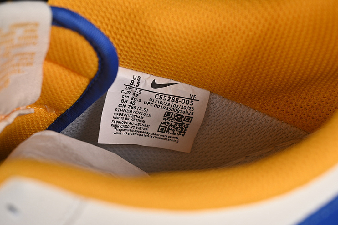 Nike [CS5288-005]-[AIR FORCE 1 07 LOW NBA WHITE/BLUE/YELLOW]-[WOMAN:36-39]-[MAN:40-45] - Image 7