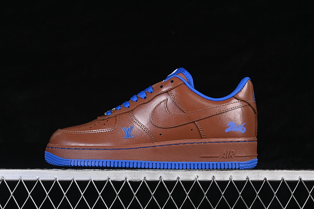 Nike [XY9025-007]-[AIR FORCE 1 07 LOW CASUAL SNEAKERS BROWN/NAVY BLUE]-[WOMAN:36-39]-[MAN:40-45] - Image 2