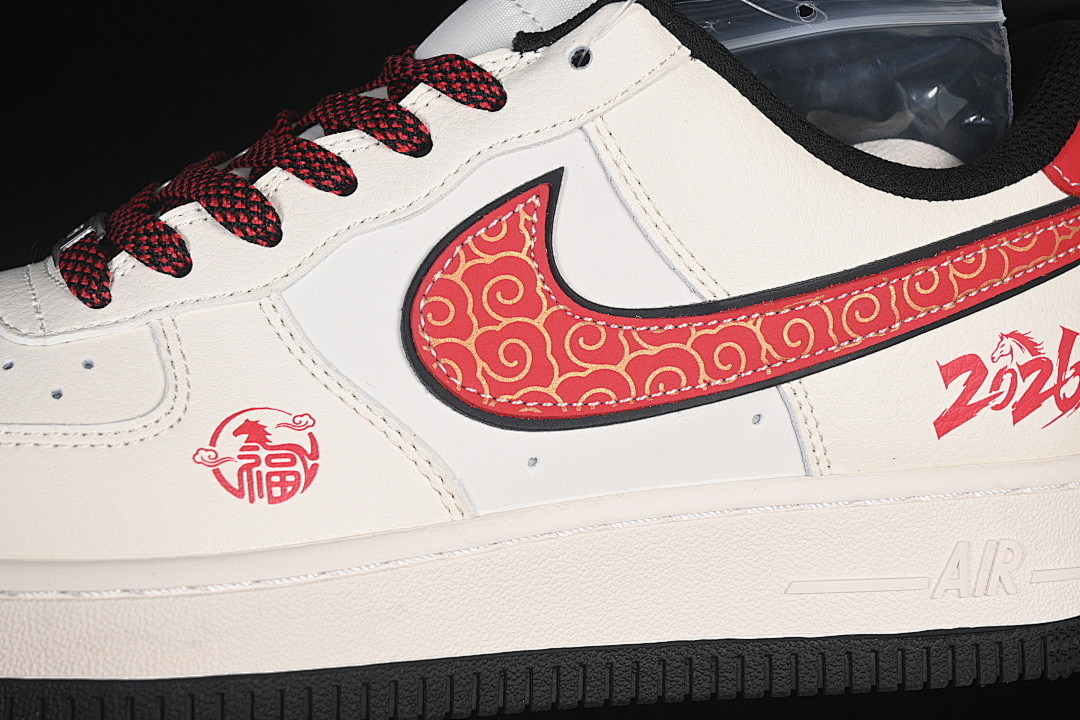 Nike [MZ9588-819]-[AIR FORCE 1 07 LOW CASUAL SNEAKERS RED/BLACK/BEIGE]-[WOMAN:36-39]-[MAN:40-45] - Image 7