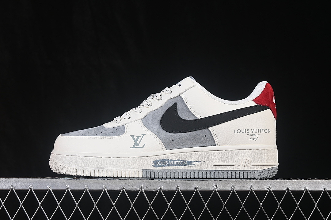 Nike [MM3399-823]-[AIR FORCE 1 07 LOW CASUAL SNEAKERS WHITE/GREY/RED]-[WOMAN:36-39.5]-[MAN:40-45] - Image 2